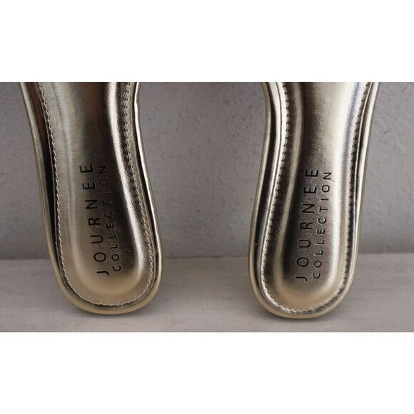 Journee Collection 007226 Women's Sz 7 Gold Embellished Grayce Slide Sandals - Picture 10 of 13